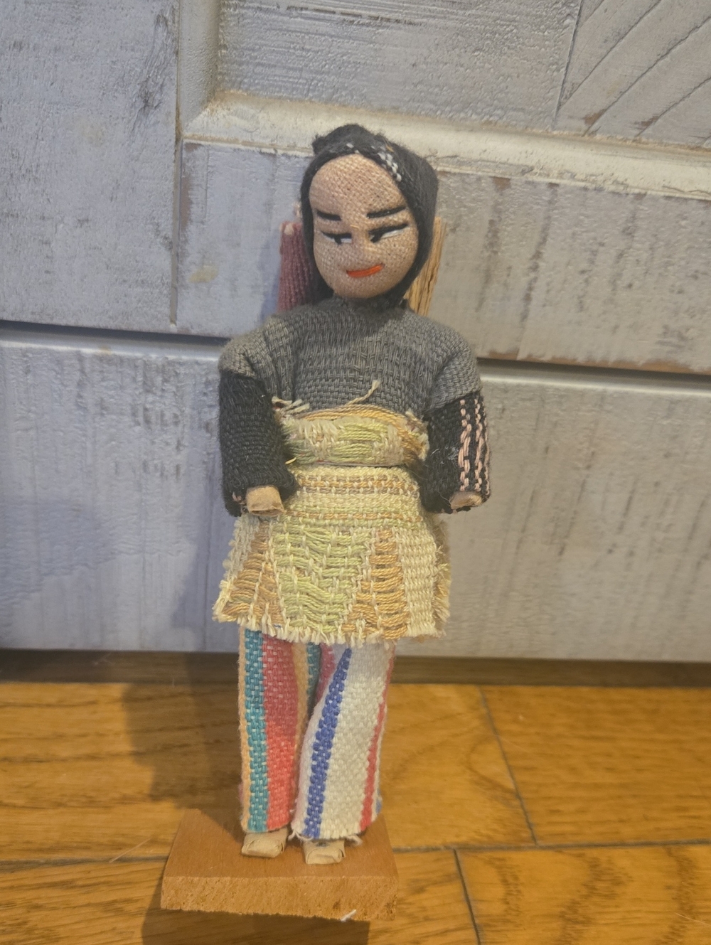 Handmade vintage Guatemalan folk art doll